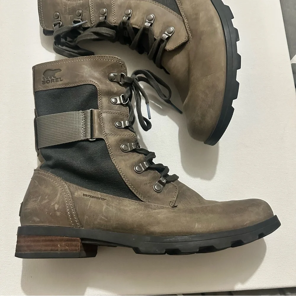Sorel Women's Emelie Conquest Boot Light & Heavy Rain Waterproof Quarry Sz 10 - Picture 2 of 13
